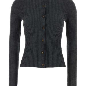 Dark grey cashmere cardigan
