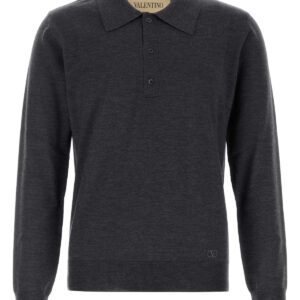Charcoal wool polo shirt