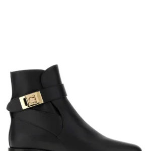 Black leather Zanira ankle boots