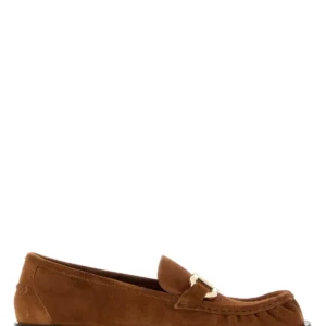 Camel suede Maryan loafers