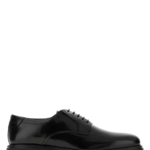 Black leather Sandro lace-up shoes
