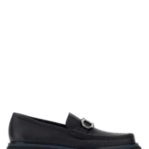 Midnight blue leather Cocoon loafers