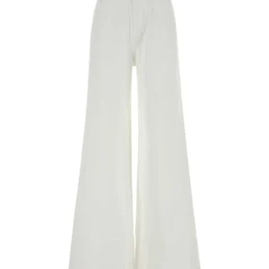 White denim wide-leg jeans