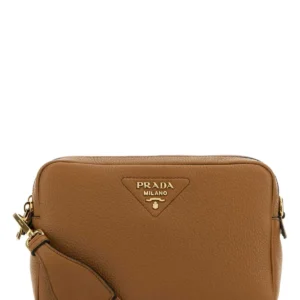 Caramel leather crossbody bag