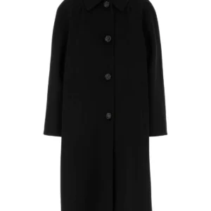 Black wool blend coat