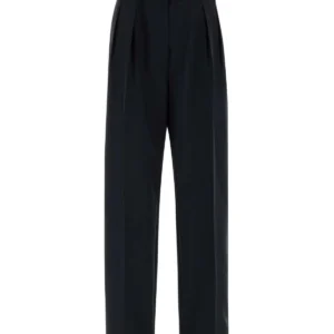 Midnight blue wool blend palazzo pant