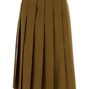 Khaki wool skirt