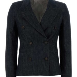 Dark blue denim blazer