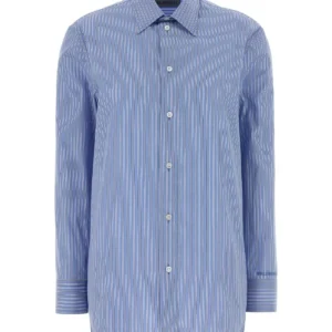 Embroidered poplin shirt