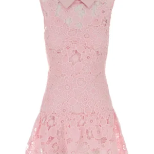 Pink lace mini dress