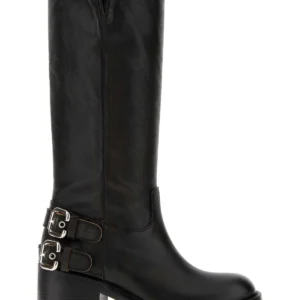 Black leather Dakota boots