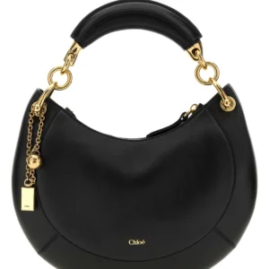 Black leather ChloÃ© Banana handbag