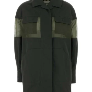 Olive green cotton blend jacket