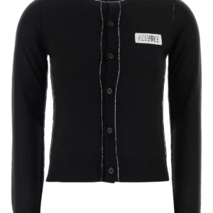 Black wool blend cardigan