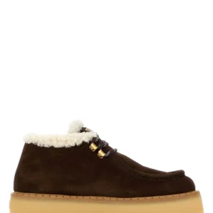 Dark brown suede loafers
