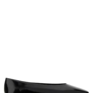 Black leather ballerinas