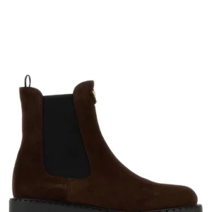 Chocolate suede ankle boots