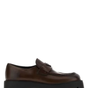 Dark brown leather loafers