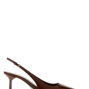 Chocolate leather pumps