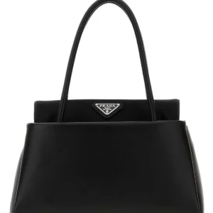 Black leather small Prada Passage handbag