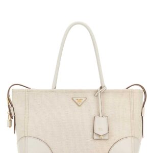 White canvas large shopping bag