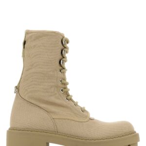 Beige canvas boots