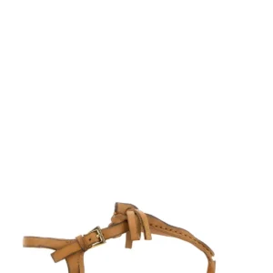 Camel leather thong sandals