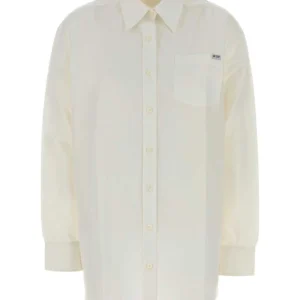White linen blend shirt