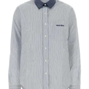 Embroidered poplin shirt