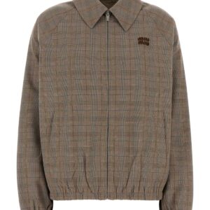 Embroidered wool bomber jacket