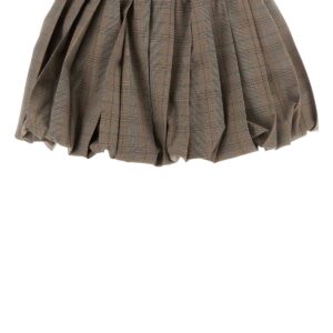 Embroidered wool mini skirt