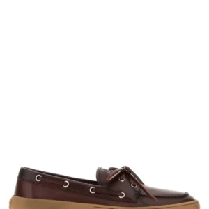 Chocolate leather loafers