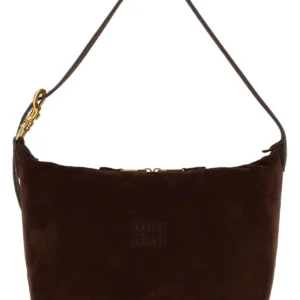 Chocolate suede shopping bag