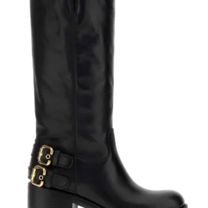 Black leather Dakota boots