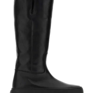 Black leather Delia boots