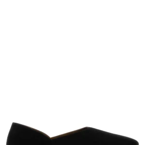 Black leather and suede Jane ballerinas