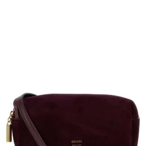 Plum suede and leather mini Kye crossbody bag