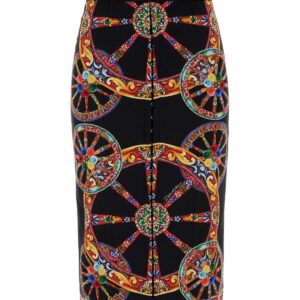 Printed charmeuse skirt
