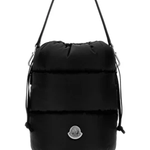 Black nylon Caradoc bucket bag