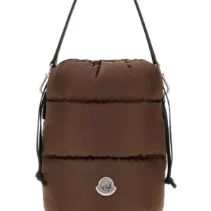 Brown nylon Caradoc bucket bag