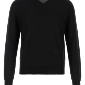 Black stretch wool sweater