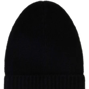 Black cashmere blend Pavir beanie hat