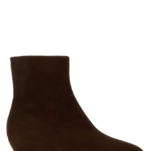 Brown suede ankle boots