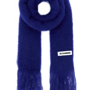 Blue mohair blend scarf
