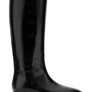 Black leather Lune boots