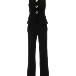 Black wool jumpsuit