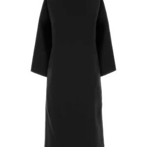 Black silk blend dress