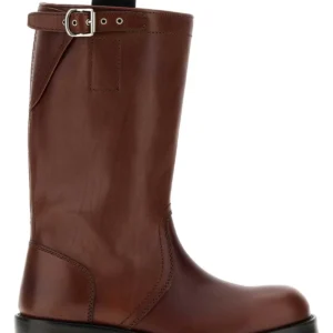 Chocolate leather boots