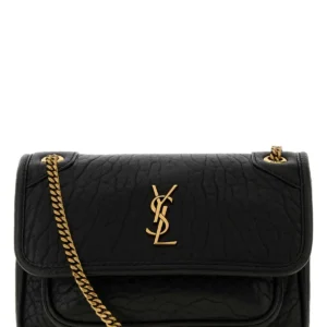 Black leather mini Niki crossbody bag