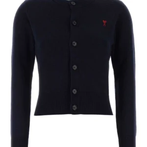 Navy blue wool cardigan